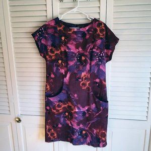 Dana Buchman Watercolor Print Dress w/ Pockets